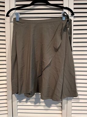 Lush Olive Green Wrap Skirt with Side Tie - Dance Skirt!